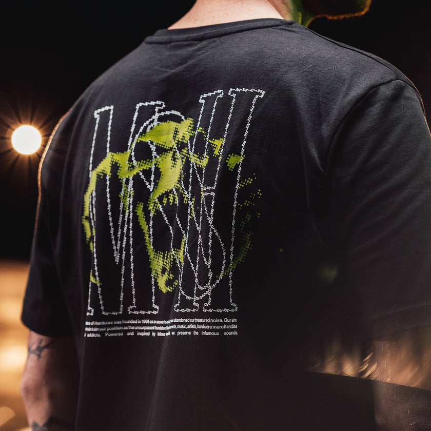 Masters of Hardcore neon green backprint t-shirt