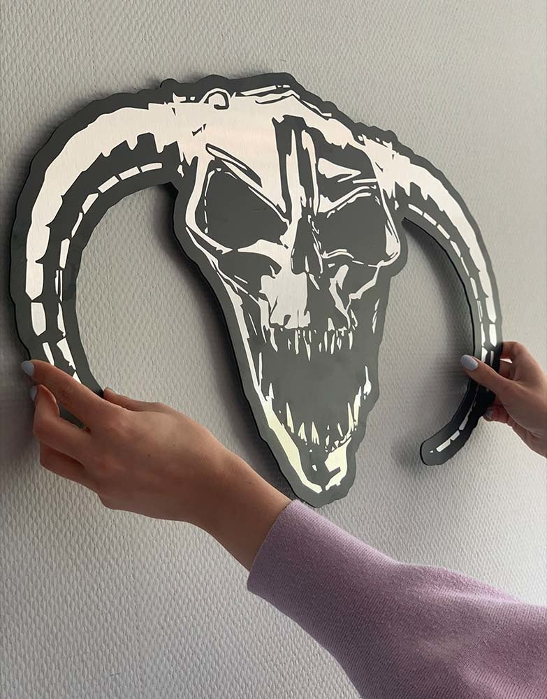 Skull cut out logo visual